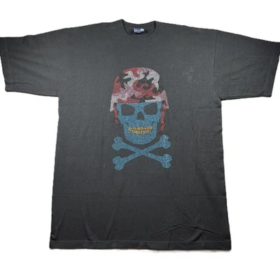 Camiseta De Lujo por LG Hombres De Colección Y2K Calavera Casco Camuflaje Tachonado 2XL K143 Foto 1 de 4