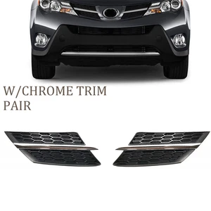 Par de parachoques de parrilla delantera para Toyota RAV4 2013 2014 2015 negro cromado izquierdo derecho - Imagen 1 de 16