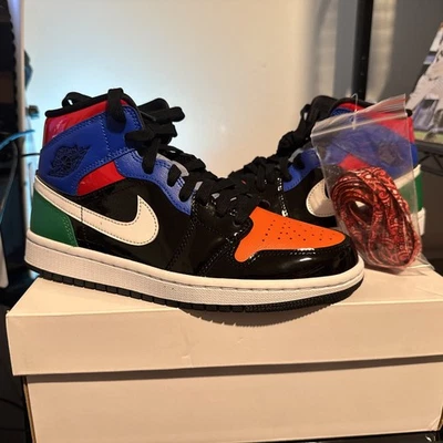 Size 6.5w - Air Jordan 1 Mid SE Multi Patent (WMNS) - Image 1 of 4