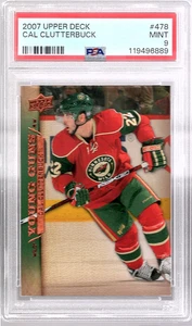 CAL CLUTTERBUCK 2007-08 Upper Deck Young Guns #218 ROOKIE PSA 9 Mint Wild RC - Picture 1 of 2