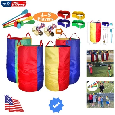Игры на открытом воздухе, картофельный мешок гоночные сумки для детей взрослых, яйцо ложка реле гонки, 3... - Изображение 1 из 4