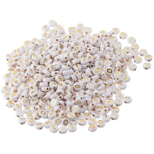 500pcs Gold Number Acrylic 4*7mm Spacer Beads Number Beads DIY Necklaces - Picture 1 of 9