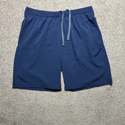 Men’s XL Layer 8 Qwick-Dry Navy Blue Athletic Shorts Drawstring Waist - Image 1 of 4
