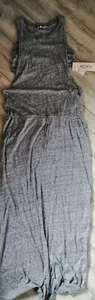 ROXY Maxi DRESS Bralet SIDE Splits NEW With Tags STRETCH Pockets GREY Medium £60 - Picture 1 of 7