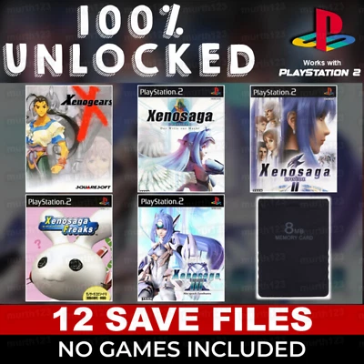 Xenosaga Episode III II I PS2 Official Memory Card Unlocked Completed Saves - Image 1 of 4
