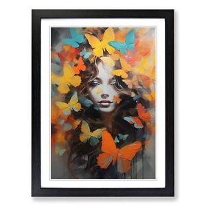 Butterfly Contemporary Framed Canvas Wall Art Print Poster Picture, Home Decor - Picture 1 of 8