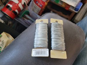 2 Spools Of Florist Wire Bright Silver 26 Gauge 1/2 LB Total