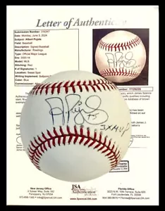 ALBERT PUJOLS AUTOGRAPHED SIGNED BASEBALL 3XMVP ST LOUIS CARDINALS JSA LOA - Picture 1 of 4