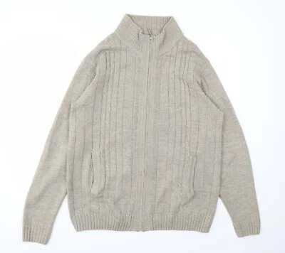 Sudadera Premier Man Para Hombre Beige Acrílico Cremallera Completa Talla M Foto 1 de 4