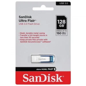 SDCZ73-128G-G46B Pendrive USB 3.0 128Go R: 150Mo/s USB A ULTRA FLAIR bleu SANDIS - Photo 1/1