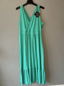 Ava & Viv Womens Plus Size 2X Sleeveless V-Neck A-Line Maxi Dress in Green $32 - Picture 1 of 8