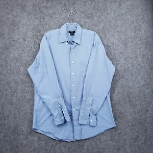 Brooks Sport Shirt Men M Medium Button-Down Blue Check Long Sleeve Cotton Casual - Picture 1 of 10