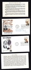 1355 Auswahl 5 Walt Disney FDCs, inkl Marceline Official & CCC mit Beilagen - Bild 1 von 2