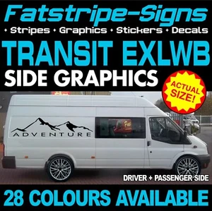 passend für FORD TRANSIT EXLWB MOUNTAINS ADVENTURE AUFKLEBER GRAFIK CAMPER VAN MK6/7 - Bild 1 von 2