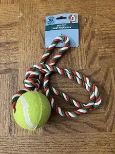 Dog Rope Toy With Tennis Ball - Picture 1 of 5
