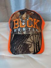 Buck Hunter Blaze Orange And Camo Hat Adjustable Strap