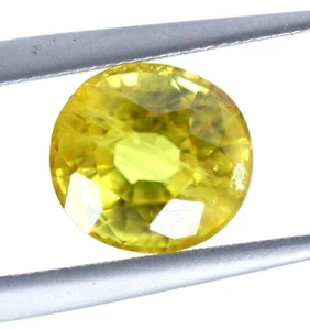 Zafiro amarillo natural brillante limpio suelto ovalado mezcla corte 8 mm piedras preciosas 3,54 quilates - Imagen 1 de 10