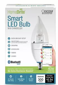 Feit Electric CFC/300/LED/HBR 40W Equivalent (3000K) B10 Dimmable Bluetooth - Picture 1 of 4