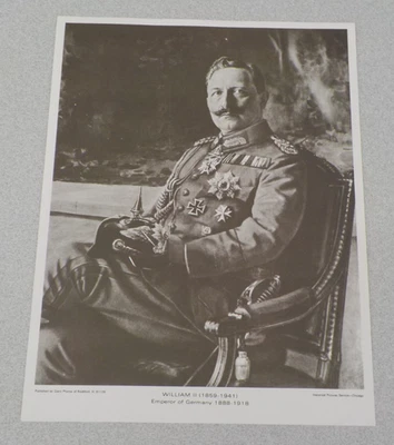 WILLIAM II 1859-1941 EMPEROR OF GERMANY 1888-1918 8X10 PICTURE BLACK WHITE PRINT - Image 1 of 4