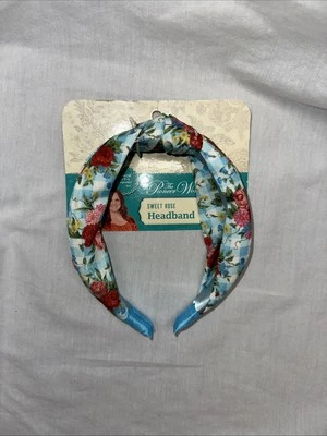 The Pioneer Woman Sweet Rose Floral Print Top Knot Design Blue Pink Headband NWT - Image 1 of 4