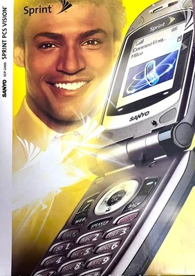 Teléfono Sanyo SCP-2400 - Sprint PCs Vision Box con manual y fuente de alimentación Foto 1 de 4