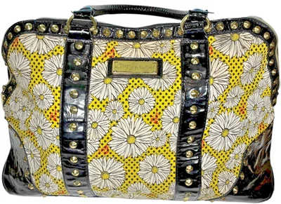 Bolso Betsey Johnson Amarillo y Blanco Margaritas Algodón/PU Cúpula Fin de Semana Noche Foto 1 de 4