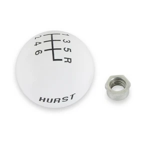 Perilla de cambio Hurst 1630040 - blanca 6 velocidades 3/8-16 roscas - Imagen 1 de 4