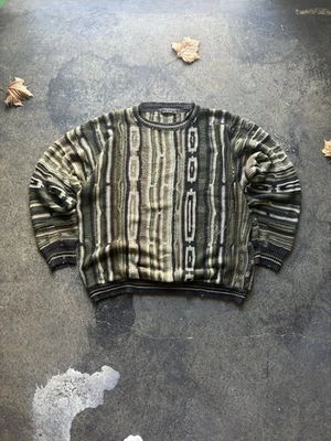 Vintage 90s Protégé Coogi Style Textured Sweater Men's XXL 3D Knit Hip Hop - Image 1 of 4