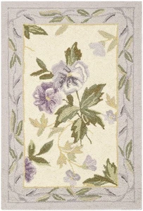 Chelsea Collection Accent Rug - 1'8" x 2'6", Ivory, Hand-Hooked French Countr... - Picture 1 of 4