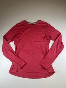 Nike Dri-FIT Miler Running Shirt Medium Long Sleeve Red Athletic Top - Picture 1 of 7