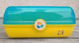 Vintage Caboodles Schminkkoffer Reise Kosmetikspiegel 90er 80er gelb - Bild 1 von 11