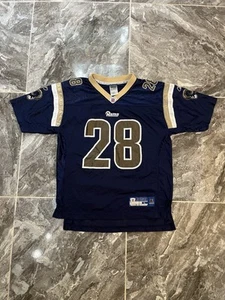 Maglia Rebook NFL St Louis LA Rams Marshall Faulk taglia Youth Medium #28 - Foto 1 di 7