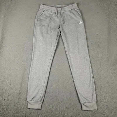 Calça de moletom Adidas feminina tamanho médio cinza atletismo - Imagem 1 de 4