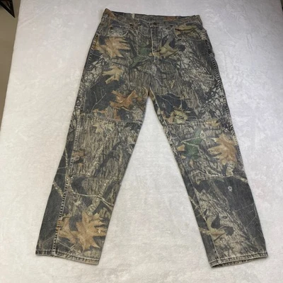 Wrangler Authentic Jeans Mens Camo Mossy Oak Hunting Pants ALTERED (35x32) - Image 1 of 4