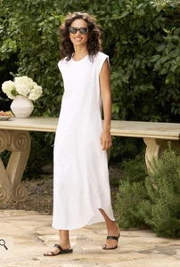 New Frank & Eileen Cory Muscle Tee Dress White Size L - Picture 1 of 3