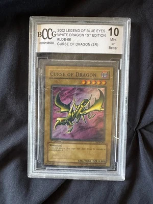 Yu-Gi-Oh! PSA 10 Curse of Dragon 1st Edition LOB-066 Legend Of Blue Eyes - Image 1 of 2