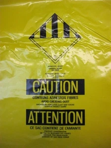 NEW 3MM YELLOW ASBESTOS DISPOSAL BAGS (PACK OF 10) 33" x 39-1/2" (84 X 101 cm) - Picture 1 of 10