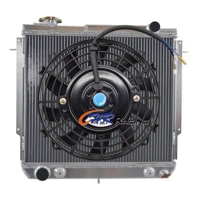 铝制散热器+风扇适用于 1984 - 1996 年吉普切诺基/Comanche/Wagoneer 2.5L 2.8L — 第 1/4 张图片