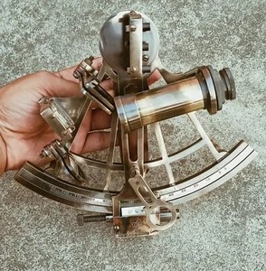 Antique Maritime Nautical Sextant Telescope Vintage Astrolabe Ship's Instruments - Picture 1 of 11