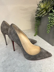Christian Louboutin Pigalle Follies 100 Grey Suede Pumps size 39 - Picture 1 of 11