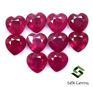11.68 Cts Natural Ruby Heart Shape Cut 6x6 mm Lot 10 Pcs Calibrated Gemstones GF - Picture 1 of 5