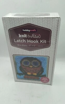Hobbycraft knit & stitch "Owl  LATCH HOOK KIT" size 30 x 30cm. New - Image 1 of 4
