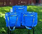 Set of 3 IKEA Brattby Small Blue Tote Reusable Bag Lunch Shopping Grocery
