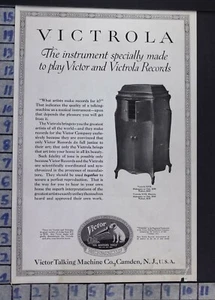 1919 VICTROLA PHONOGRAPH CABINET RECORD MUSIC DANCE SING VINTAGE ART AD  BY03 - Picture 1 of 1