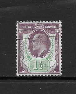 GREAT BRITAIN SCOTT 129 USED F/VF - 1902 1.5p VIO & GREEN ISSUE - EDWARD VII - Picture 1 of 2