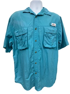 Worldwide Sportsman Vented Fishing Shirt Bass Pro Shops Teal Size Medium - Picture 1 of 9