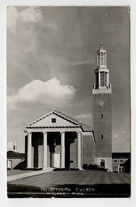 Iglesia Presbiteriana Midland Michigan MI RPPC 1955 Parálisis Infantil Cancelar D1 - Imagen 1 de 2