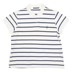 POLO RALPH LAUREN Boys Polo Shirt White Striped XL - Picture 1 of 6