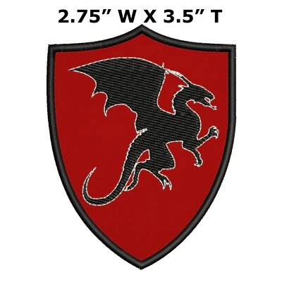 Dragon Crest Patch - Coat of Arms Embroidered Iron-On Applique For Clothes - Image 1 of 4