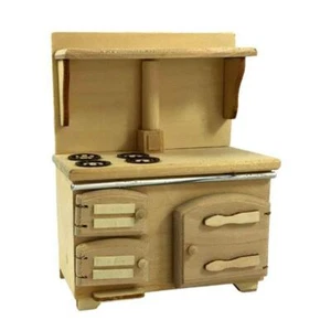 Maison de poupées cuisinière victorienne inachevée poêle bois nu 1:12 meubles de cuisine - Photo 1 sur 10